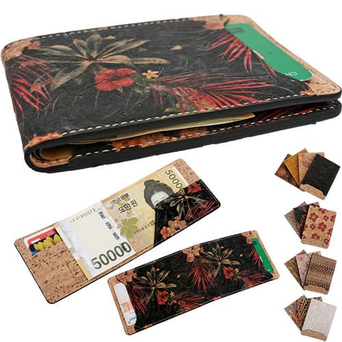 Slim card wallets_Vegetable CORK Leather _Vegan Fashion_